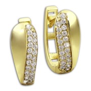 GoldDream Creole Glamour Zirkonia weiß Ohrring 333 Gold Echtschmuck GDO526WY