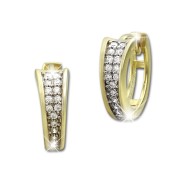 GoldDream Creole Elegance Zirkonia weiß Ohrring 333 Gold Echtschmuck GDO529WY