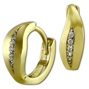 GoldDream Creole Blatt Zirkonia weiß Ohrring 333 Gelbgold Echtschmuck GDO538WY