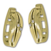 GoldDream Creole Classic oval Zirkonia Ohrring 333 Gold Echtschmuck GDO5627Y