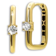 GoldDream Creole Karree Zirkonia Ohrring 333er Gelbgold Echtschmuck GDO5712Y