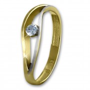 GoldDream Gold Ring Welle Zirkonia weiß Gr.56 333er Gelbgold GDR510T56