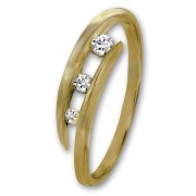 GoldDream Gold Ring Gr.58 3er Zirkonia weiß 333er Gelbgold GDR529Y58