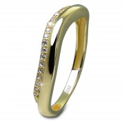 GoldDream Gold Ring Welle Gr.56 Zirkonia weiß 333er Gelbgold GDR539Y56