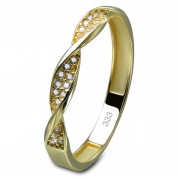 GoldDream Gold Ring Twisted Gr.54 Zirkonia weiß 333er Gelbgold GDR540Y54