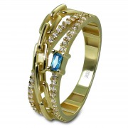 GoldDream Gold Ring Glamour Gr.54 Zirkonia weiß 333er Gelbgold GDR542Y54
