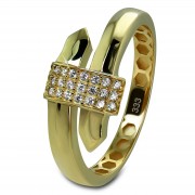 GoldDream Gold Ring Glamour Gr.54 Zirkonia weiß 333er Gelbgold GDR546Y54