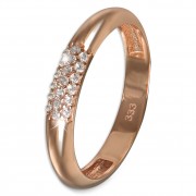 GoldDream Gold Ring 3-reihig Zirkonia Gr.56 333er Rosegold GDR559E56