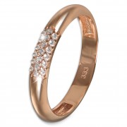 GoldDream Gold Ring 3-reihig Zirkonia Gr.58 333er Rosegold GDR559E58