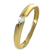 GoldDream Gold Ring Classic Gr.56 333er Zirkonia Gelbgold Damen GDR568Y56