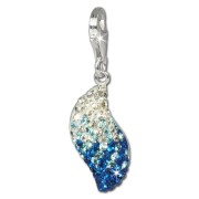 SilberDream Glitzer Charm Welle Zirkonias blau ICE GSC004