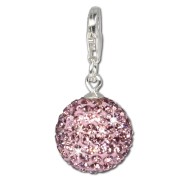 SilberDream Glitzer Charm Kugel flieder Zirkonias GSC204