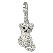 SilberDream Glitzer Charm Katze Zirkonias shiny GSC209