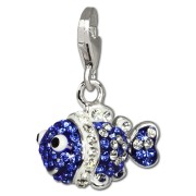 SilberDream Glitzer Charm Clownfisch blau Zirkonia Kristalle GSC518B