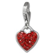 SilberDream Glitzer Charm Herz rot Zirkonia Kristalle GSC581R