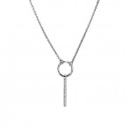 SilberDream Kette Zirkonia-Stab weiß 925 Silber 42-45cm Halskette GSK405W
