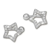 SilberDream Ohrklemme Stern Zirkonia Ear Cuff Ohrringe 925 Silber GSO434W