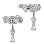 SilberDream Ohrklemme Blumen Zirkonia Ear Cuff Ohrringe 925 Silber GSO436W