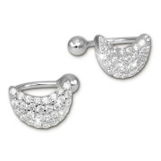 SilberDream Ohrklemme Halbmond Zirkonia Ear Cuff Ohrringe 925 Silber GSO437W