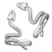 SilberDream Ohrklemmen Set Schlange Zirkonia Ear Cuff Ohrring 925 Silber GSO470W