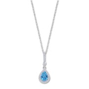 LOTUS Silver Halskette Zirkoniastein Silber hellblau Pure Essential JLP1592-1-3