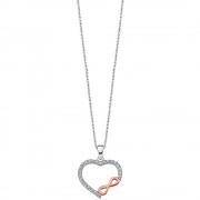 LOTUS Silver Damen Halskette Herz Unendlich rosevergoldet 925 Silber JLP1595-1-1