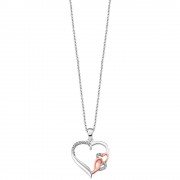 LOTUS Silver - Damen Halskette Herzen weiß, rosevergoldet 925 Silber JLP1596-1-1
