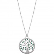 LOTUS Silver - Damen Halskette Lebensbaum grün-weiß aus 925 Silber JLP1895-1-1