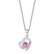 LOTUS Silver Halskette Herz 925 Silber rosa Zirkonia Pure Essential JLP3106-1-2