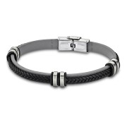 LOTUS Style Armband Damen Herren LS1829-2/4 Leder grau schwarz JLS1829-2-4