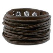 SilberDream Lederarmband dunkelbraun Herren Leder Armband LAP010B