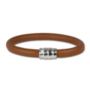 SilberDream Nappa Leder Armband cognac mit 925er Verschluss LS0642