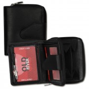 Old River Geldbörse Leder schwarz Portemonnaie Brieftasche RFID Schutz OPD104S