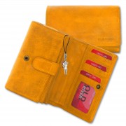 Geldbörse Großes Portemonnaie Querformat Leder gelb Brieftasche OPD421Y