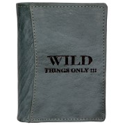Wild Things Only blau-grau Portemonnaie echtes Leder Herren OPJ100B