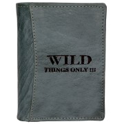 Wild Things Only Geldbörse blau-grau Portemonnaie echtes Leder Herren OPJ100B