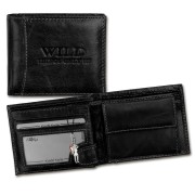 Wild Things Only Echt-Leder schwarz RFID Schutz Brieftasche OPJ102S