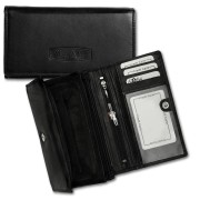 Money Maker schwarz Portemonnaie echtes Leder RFID Schutz OPJ703S