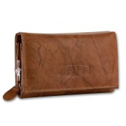 Money Maker Echtleder tan Damen Portemonnaie RFID Schutz OPJ704C