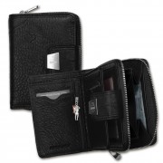 Jennifer Jones Geldbörse Leder schwarz Portemonnaie RFID OPJ708S