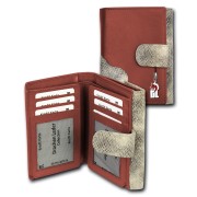 Portemonnaie Hochformat Leder rot, grau Damen DrachenLeder OPS700R