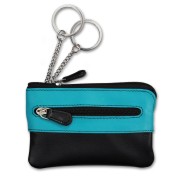 Schlüsseltasche Leder schwarz, türkis Etui Mini- DrachenLeder OPS905T