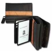 DrachenLeder Geldbörse schwarz braun Leder Portemonnaie Brieftasche OPZ100C