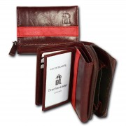 DrachenLeder Geldbörse dunkelrot, rot Leder Portemonnaie Brieftasche OPZ100V