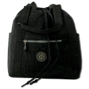 Bag Street Rucksack Crinkle Nylon schwarz trendiger Damen Handtasche ORJ202S