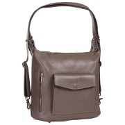 Toscanto Damen Schultertasche Cityrucksack Leder Tasche grau ORT103RK2