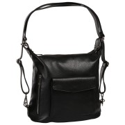 Toscanto Damen Schultertasche Cityrucksack Leder Tasche schwarz ORT103RS1