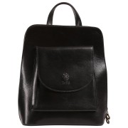 Toscanto Damen Cityrucksack Leder Rucksack schwarz ORT105RS1
