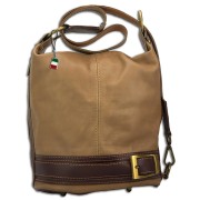 Florence ,Rucksack wandelbar Damen Echt-Leder braun taupe OTF104C