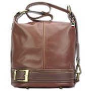 Florence ,Rucksack wandelbar Damen Handtasche Leder braun OTF104N